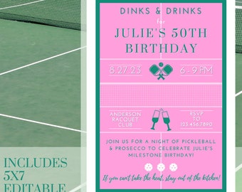 Pickleball Party Invite!  Template to customize and email, text or print!