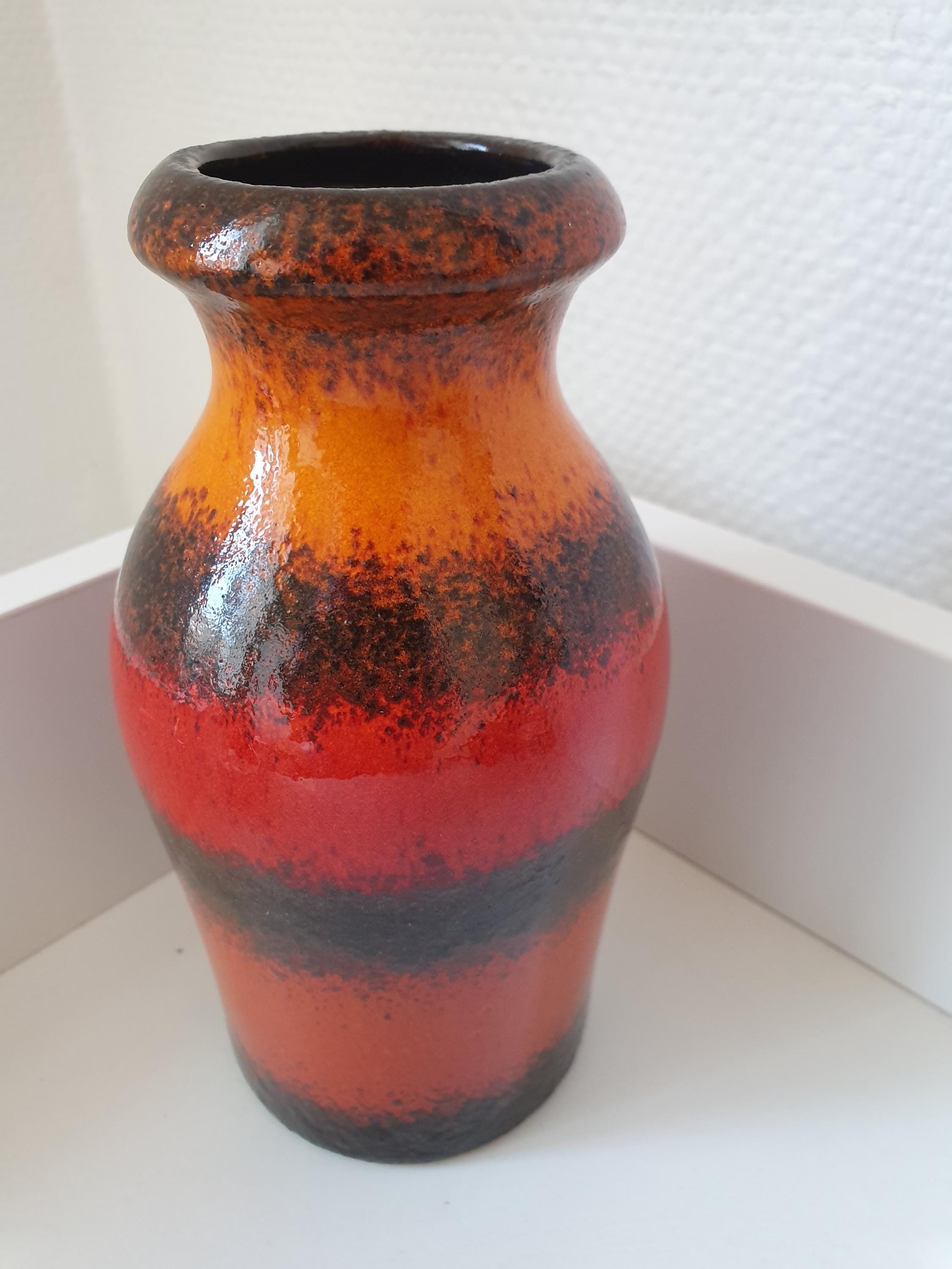 【aseton】90s ヴィンテージ ラッパ オレンジ花瓶 ドイツ Scheurich Orange - Etsy
