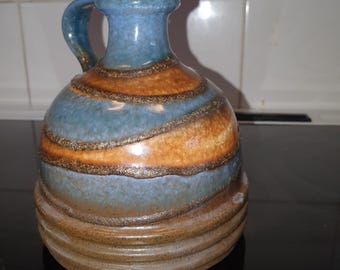 Haldensleben jug vase in shades of golden brown and blue