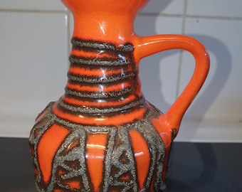 Haldenseleben Heaven! Small orange jug vase with lava details