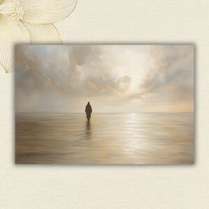 Jesus Walking on Water Matte Canvas Print Christian Oil Painting Print ...