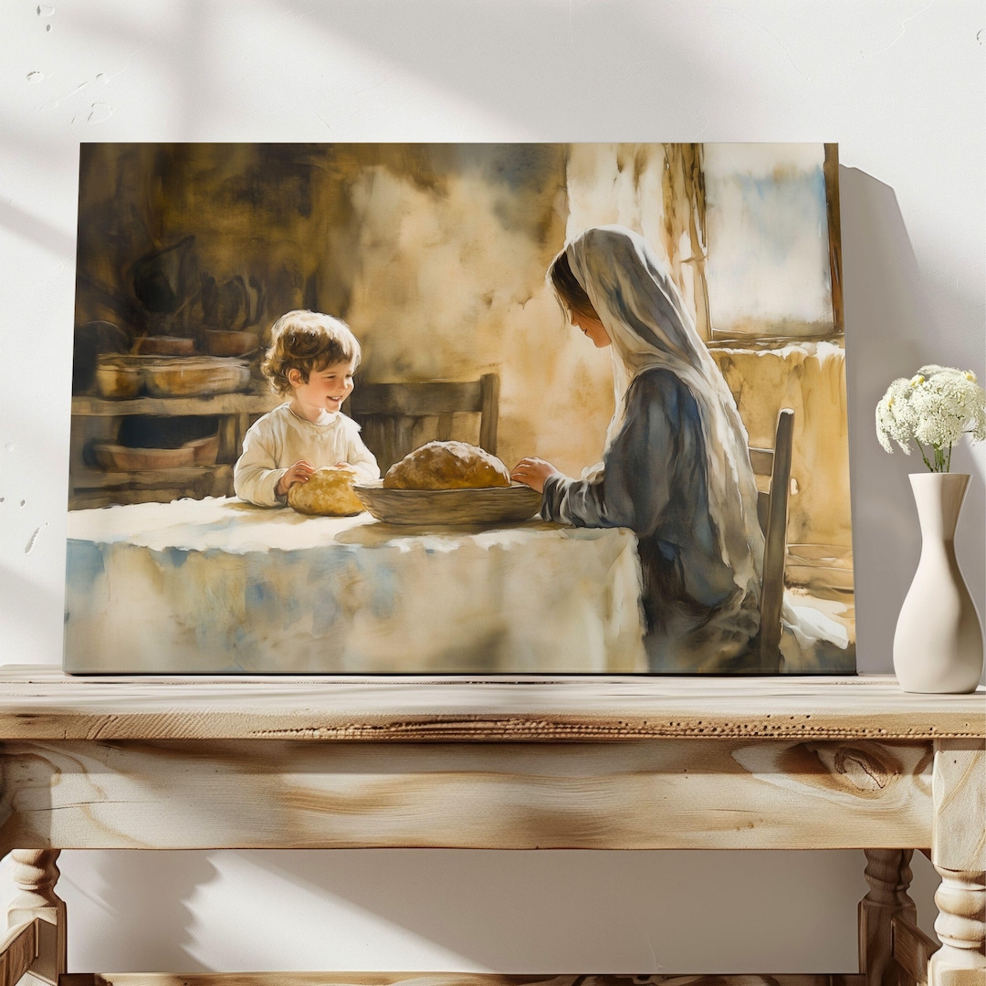 Jesus and Mother Mary Canvas Print Religious Home Decor Christian Gift ...