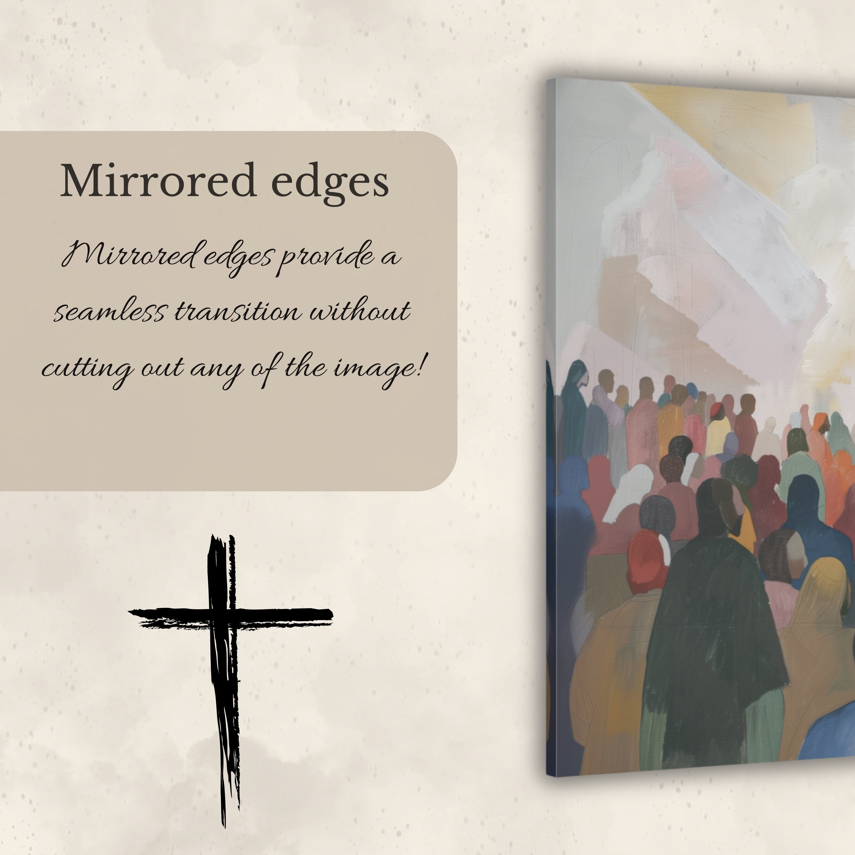 Jesus Teaching the People Abstract Canvas Christian Wall Art Jesus ...