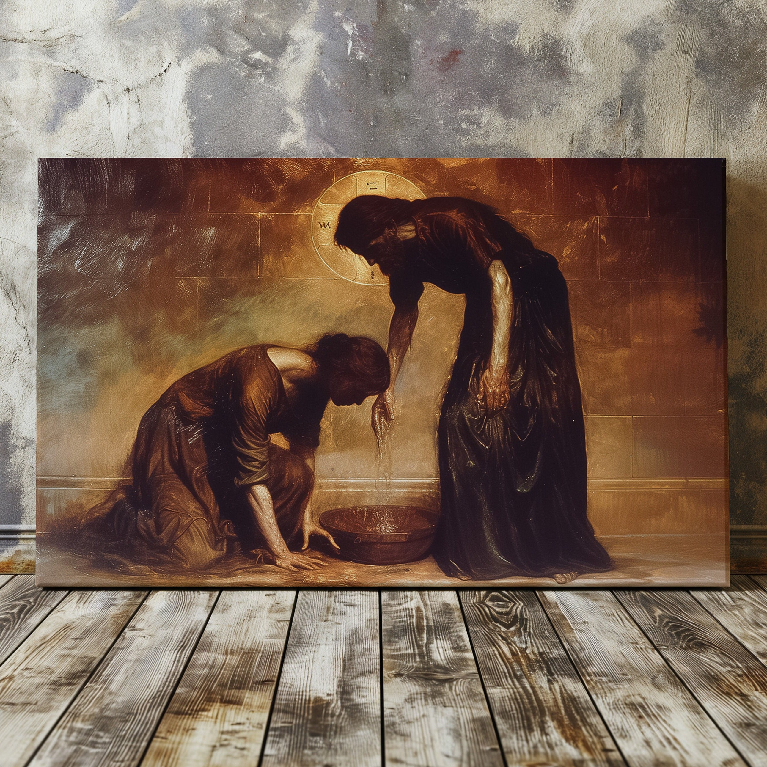 Mary Magdalene, Jesus anointed by a sinful woman, Luke 7:36-50, bible oil painting  Canvas, Christian modern art, bible verse wall art