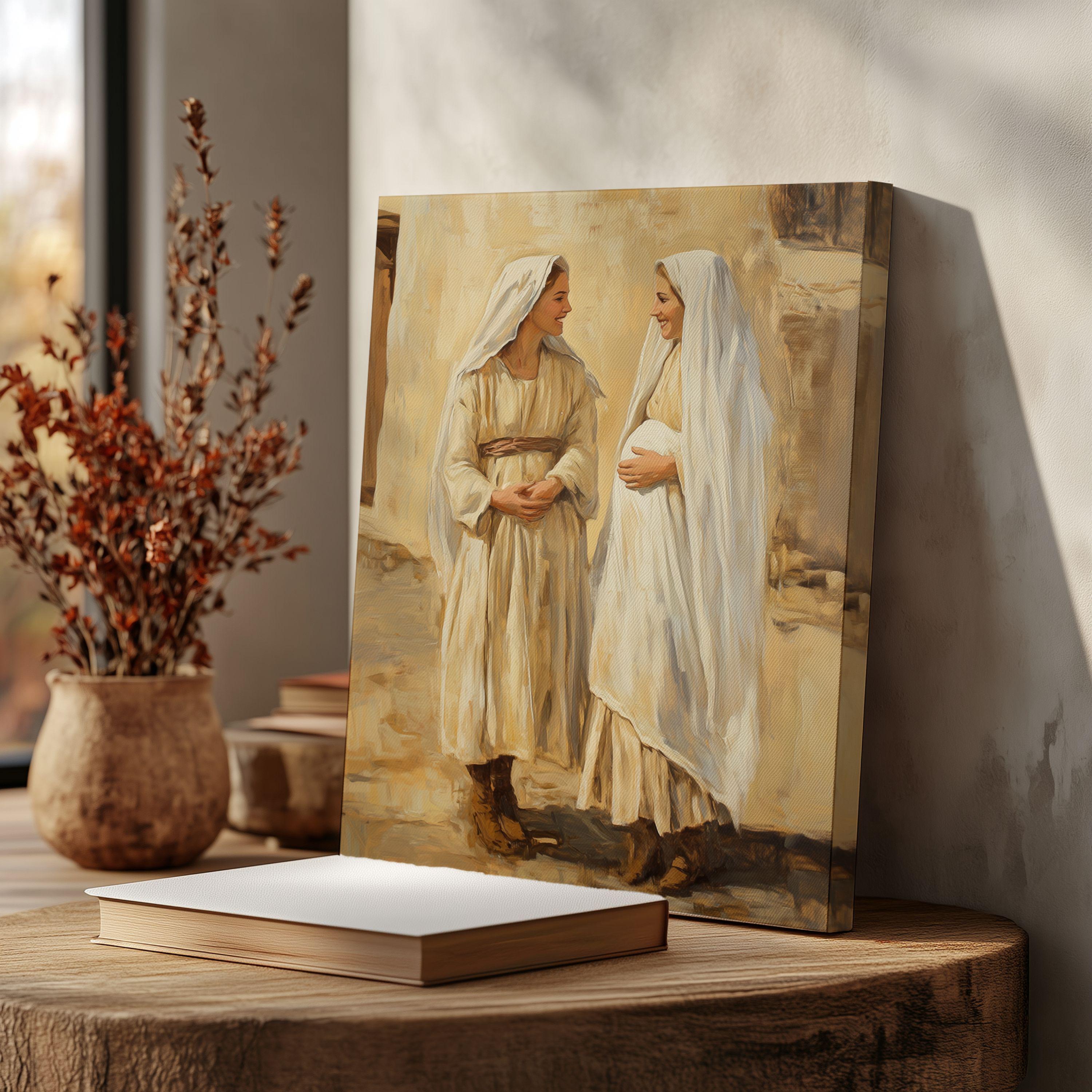 The Visitation of Mary Art Canvas Print Catholic Virgin Mary Elizabeth ...