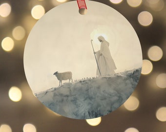 Jesus Leaves the 99 Christmas Ornament Christian Christmas tree Ornament Religious Tree Ornament Jesus and Lamb Ornament Christian Gift