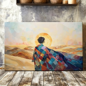 Josephs Mantel vieler Farben Leinwand, christliche Leinwand Wandkunst, Bibelgeschichte Wandkunst, christliche Wandkunst für Kinder, Joseph Bibelgeschichte Kunst
