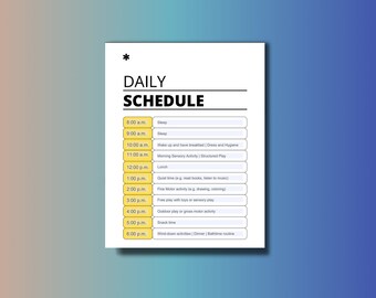 Minimalist Daily Schedule Fillable PDF