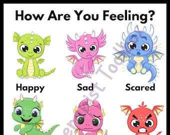 Cute Feelings Chart for Therapy or Teachers, Child Therapist Tools, Counseling tools, Child therapy, Play therapist, Preschool Mental Health