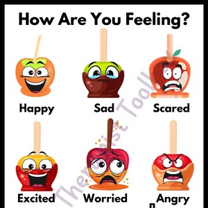 Cute Feelings Chart for Therapy or Teachers, Child Therapist Tools, Counseling tools, Child therapy, Play therapist, Preschool Mental Health