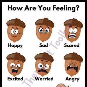Cute Feelings Chart for Therapy or Teachers, Child Therapist Tools, Counseling tools, Child therapy, Play therapist, Preschool Mental Health