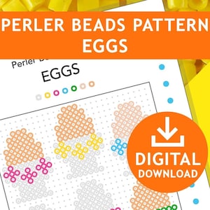 EGGS Easter Decoration Hama Fuse Beads Pyssla Present Templates Tutorial Printable Craft Pattern Gift Kids Cross Stitch