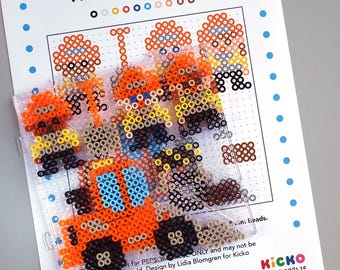 【SALE】遊助さん掲載6ページセット(ポスターサイズ)#19535 3x CONSTRACTION EQUIPMENT Trucks Perler Patterns, Hama Fuse