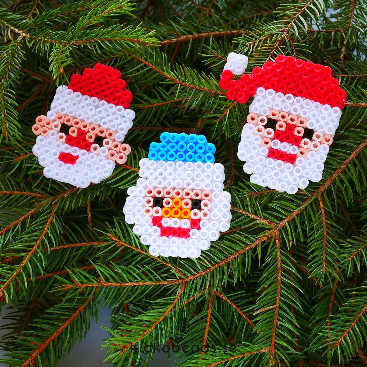 クリスマス hama SANTA CLAUS X-mas Decor Kids Crafts Christmas Tree Ornaments Fuse