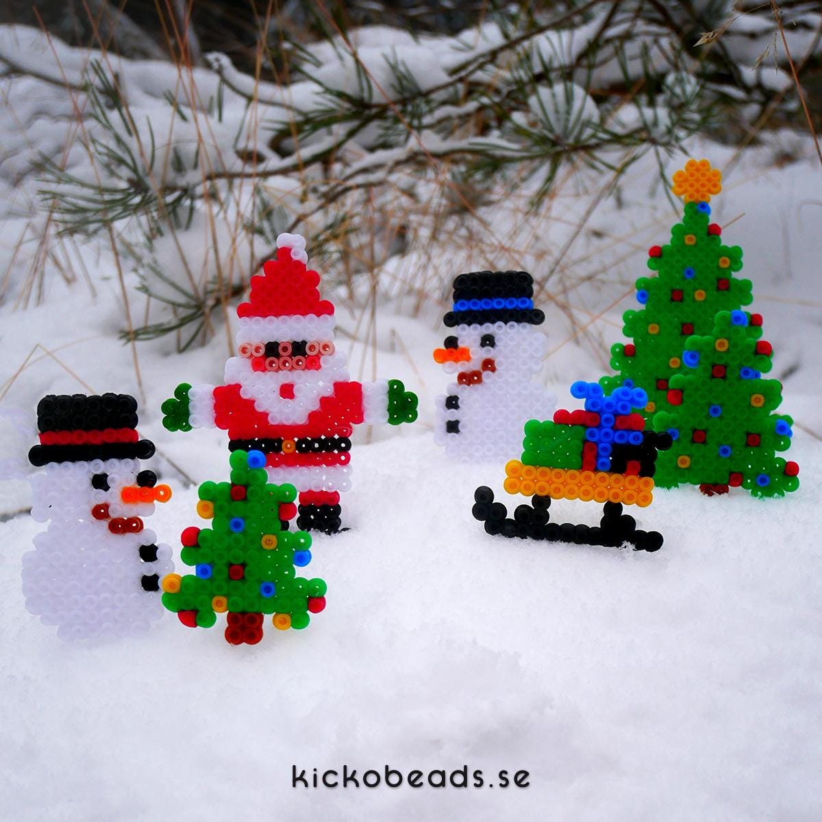 クリスマス hama 3x CHRISTMAS Perler Patterns Xmas Santa Claus Tree Snowmen