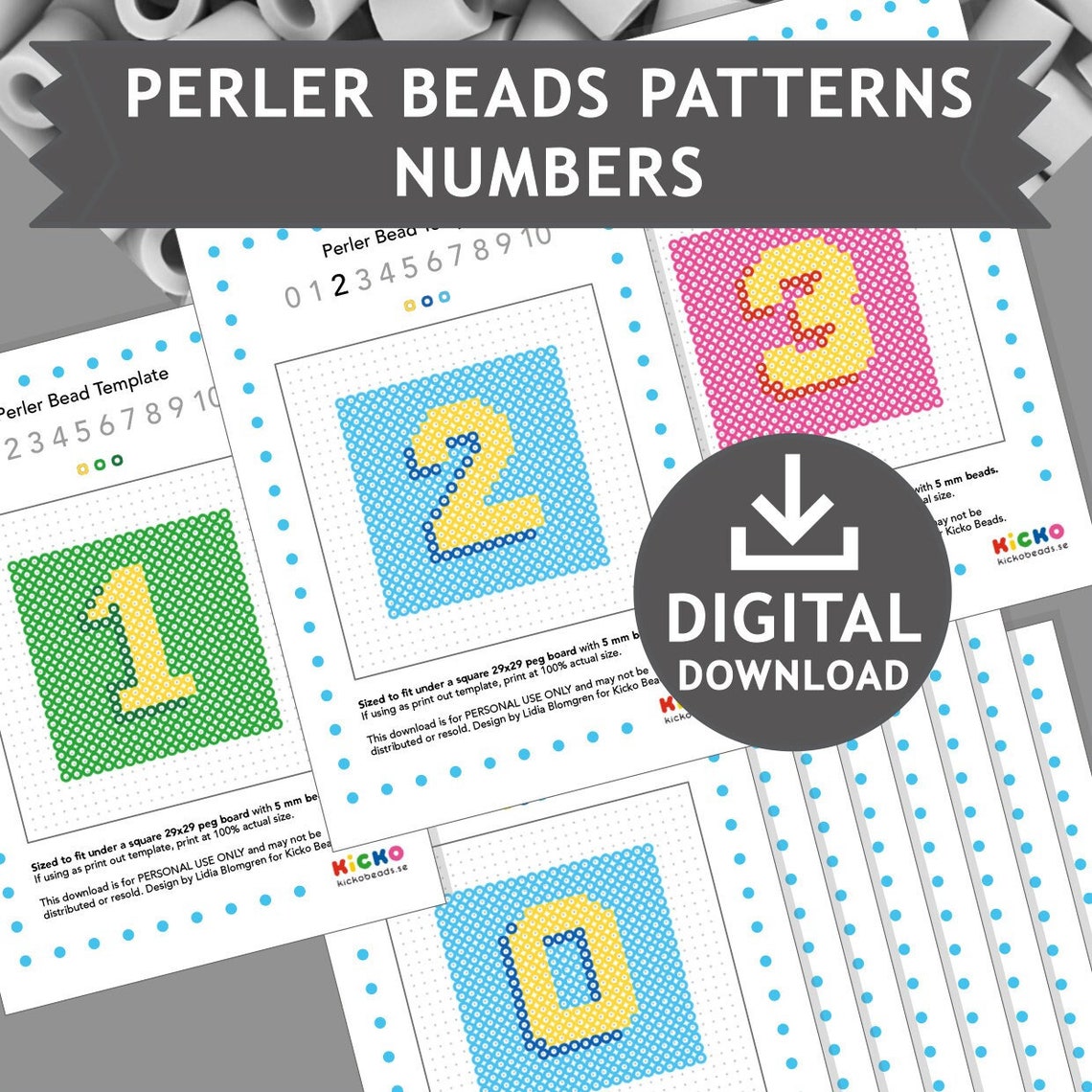 NUMBER SET Printable Pattern Templates Kids Crafts Preschool ...