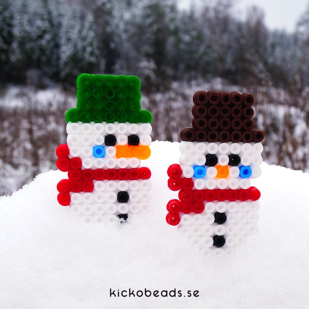 SNOWMAN Christmas X-mas Decoration Hama Fuse Beads Pyssla Present