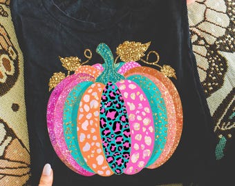 Fall Coquette gold glitter pumpkin png girls fall pumpkin design dtf Halloween girls fall png kids fall design bow acrylic brushstroke