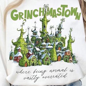Small Town Grinchmas, Merry Grichmas Png, Retro Christmas png, Christmas Png, Grinc Png,Retro Christmas Characters png, Trendy Christmas Png