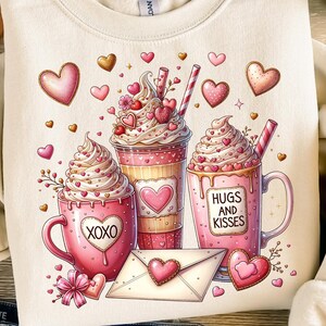 Coffee Valentine Png, Valentines Day, XOXO Hugs and Kisses Png, Digital ...