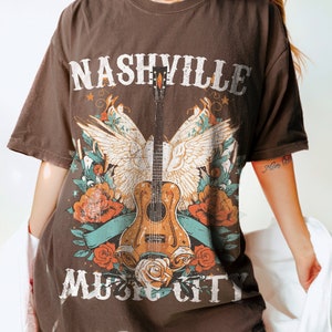 Ciudad musical de Nashville Png, Western PNG, Descarga instantánea, Diseño de camiseta, Western Sublimation Png, Nashville, Diseño de guitarra de música country Png