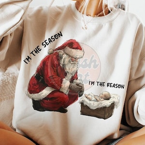 Jesus is the reason For the Season PNG, Christmas Season Png, Christmas PNG, Christmas Jesus png, Santa and Jesus Christmas Png, Jesus Xmas