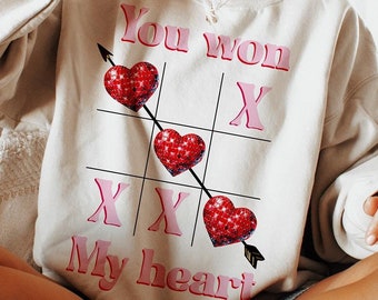 You Won my Heart Png, Valentine's day Png, Retro Valentine Shirt Design, Valentine Love Png, valentine coquette, Glitter Valentine Heart Png