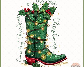 Howdy Christmas Png, Western Christmas Png, Retro Christmas Tree Png, Cowboy Christmas Png, Christmas Cowgirl, Western Boots Christmas Png