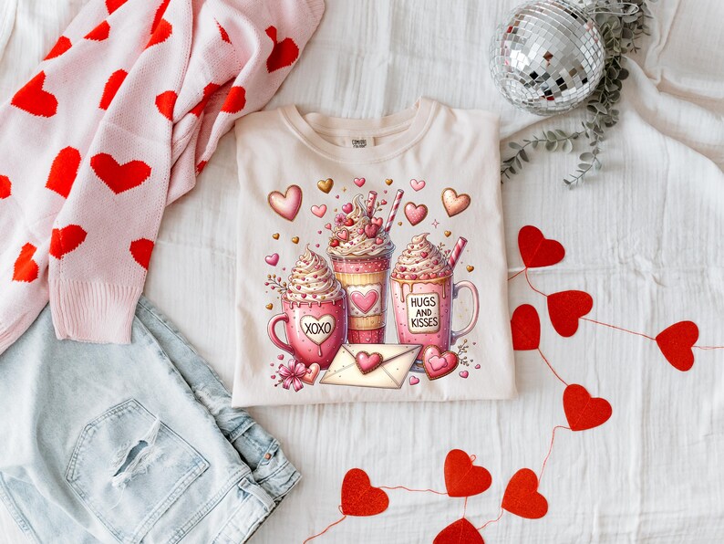 Coffee Valentine Png, Valentines Day, XOXO Hugs and Kisses Png, Digital ...