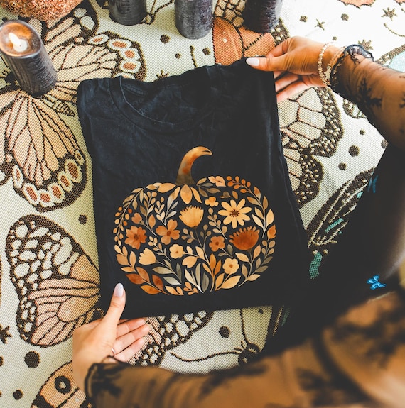 Floral Pumpkin Png, Boho Fall Pumpkin Shirt Design, Retro Autumn Flowers Sublimation, Preppy Fall Brushstroke Png, Pumpkin Season Png
