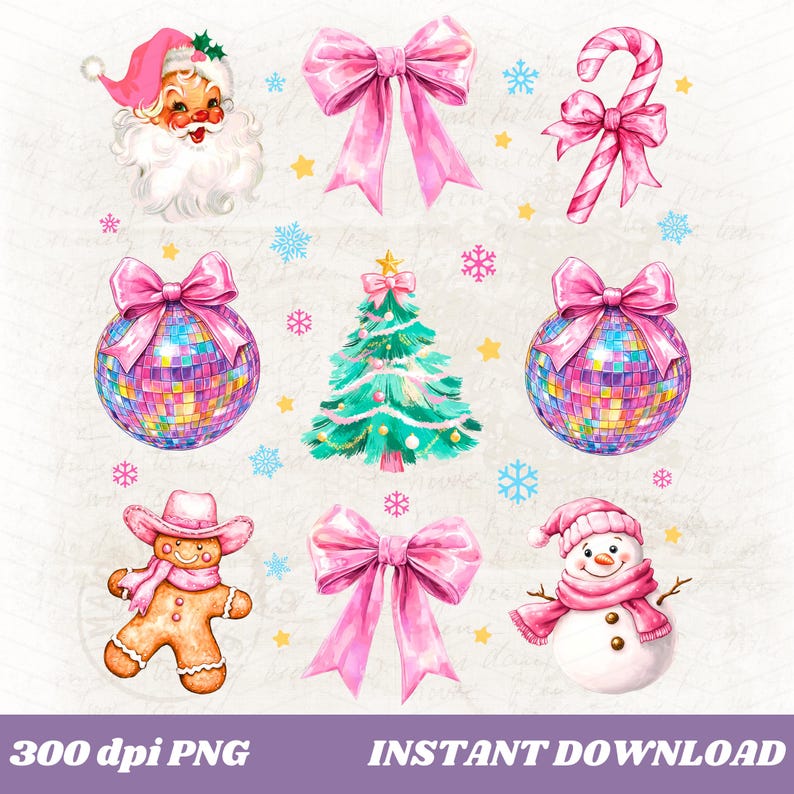 Coquette Christmas png, Coquette Bow Png, Christmas sublimation, Trending png, Pink Christmas png, Holiday vibes png, Girly Christmas Png image 5