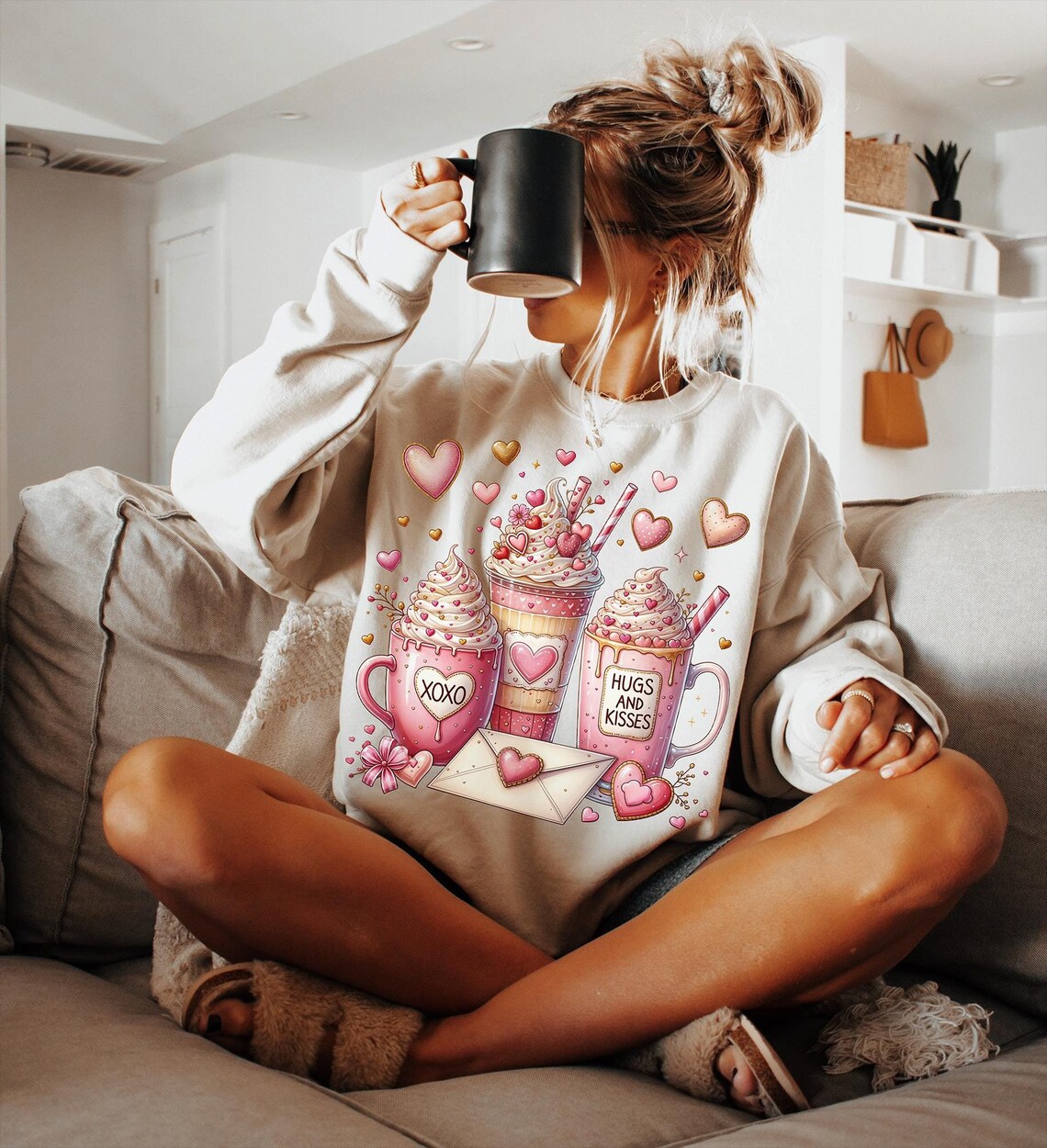 Coffee Valentine Png, Valentines Day, XOXO Hugs and Kisses Png, Digital ...