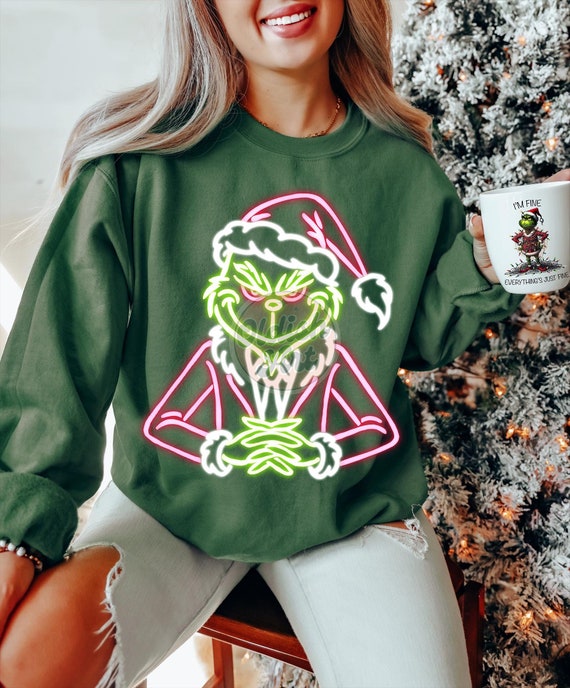 Christmas Neon Png, Sublimation Design, Colorful Neon Png, Christmas Png, Happy Holiday Png, T-Shirt Design, Digital Download Png, DTF