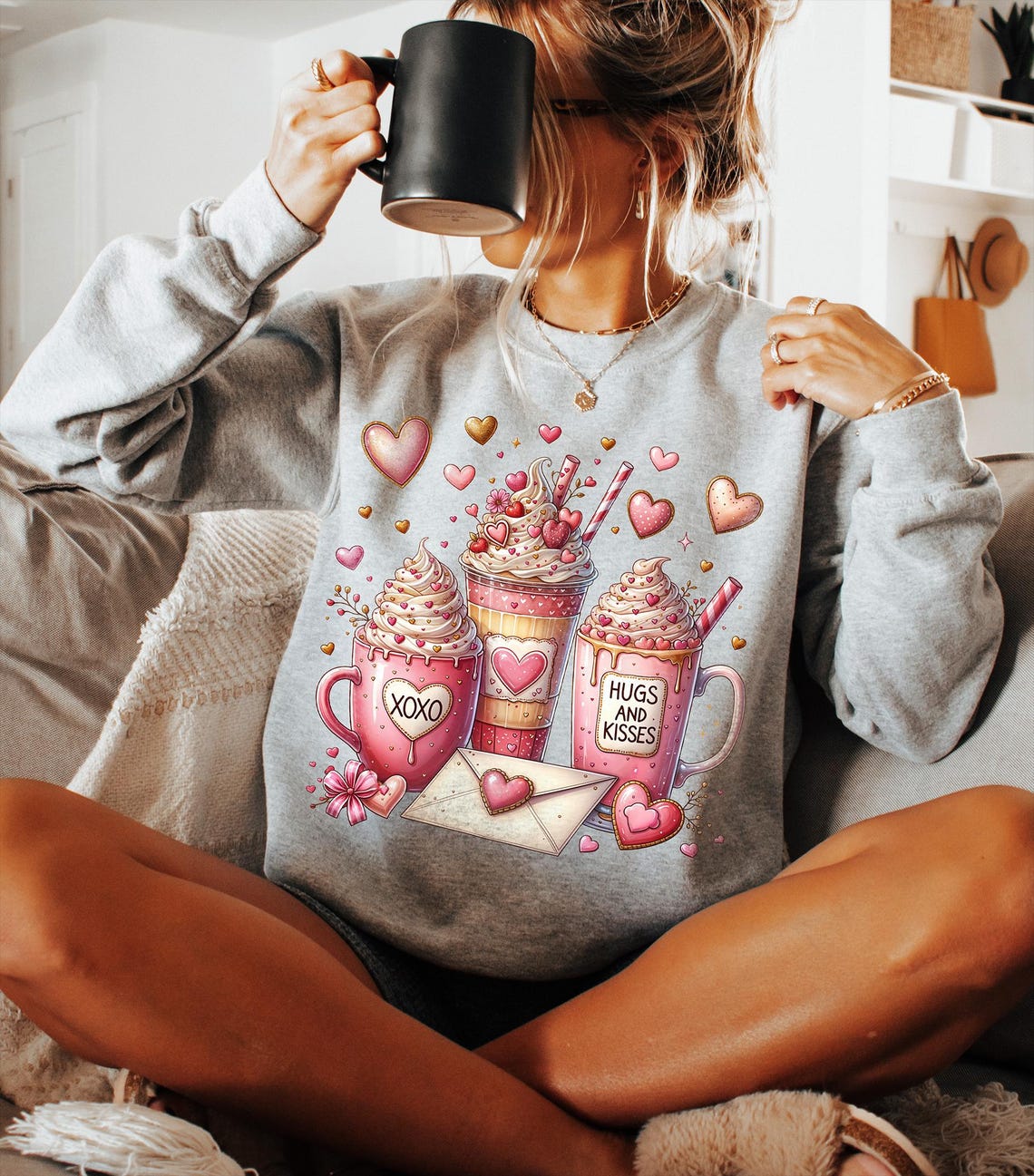 Coffee Valentine Png, Valentines Day, XOXO Hugs and Kisses Png, Digital ...
