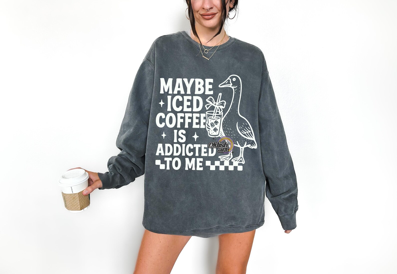 Maybe Iced Coffee is Addicted to Me Png, Funny Goose PNG, Sarcastic ...