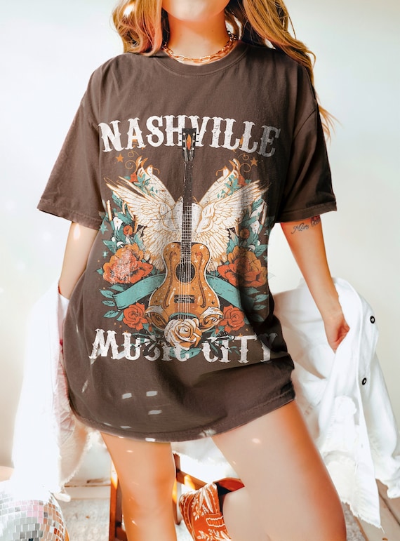 Nashville Music City Png, Western PNG, Instant Download, Shirt Design, Western Sublimation Png, Nashville, Country Music Guitar Png Design