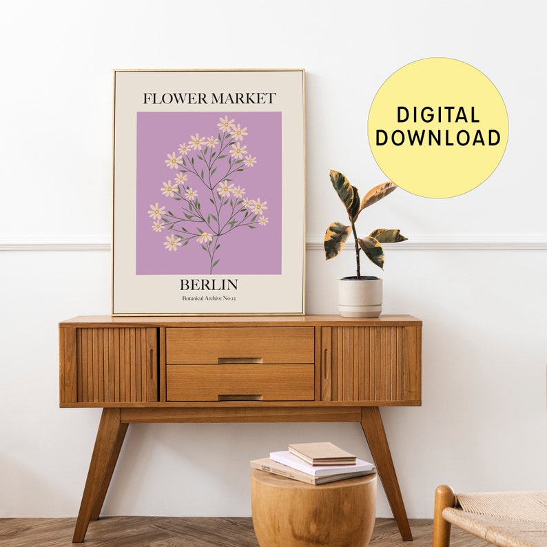Gallery Wall Art Set of 12 Prints, Flower Market Print, Digital