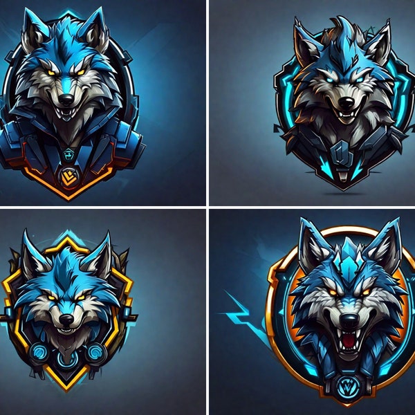 Electric Wolf Gaming-logo Avator-profielfoto Professioneel E-Sports Gaming-logo Streaming-logo