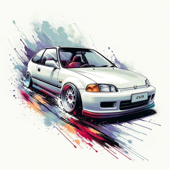 Honda Civic EG, JDM, Digital Art, Mockups, Digital Download, PNG
