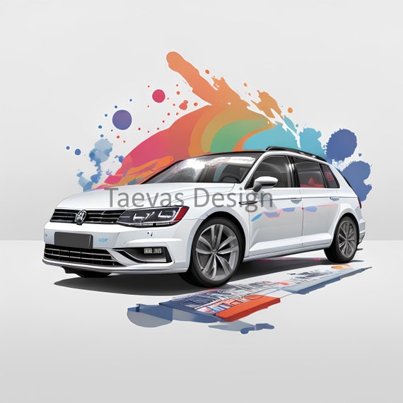 VW Passat Digital Art Mockups Digital Download PNG Sticker T Shirt Print