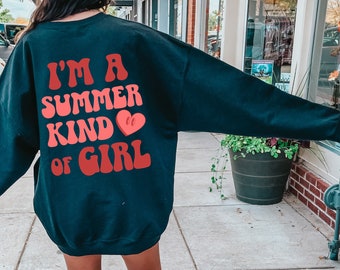 Summer Vibes Sweatshirt in Pink | Cute Vacation Pullover for Summer Girls