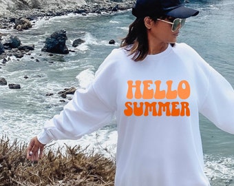 Beach Vibes Vacation Sweatshirt | Hello Summer Top for Girls