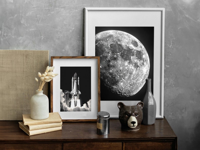 moon-outer-space-photography-astro-photography-space-shuttle-poster-for-space-lovers-sci-fi-poster-black-and-white-photography-prints-gift-for-him-engineer-rocket-launch