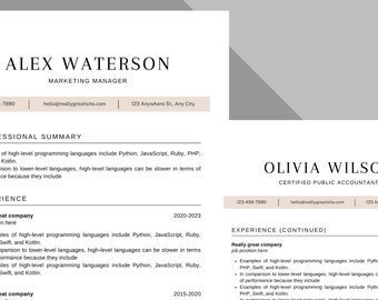 Resume with Cover Letter, Resume with References, Minimalist resume 2023, Clean executive resume template, Simple modern resume template