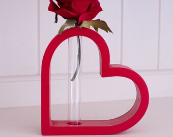 Heart with flower holder or perfumer test tube