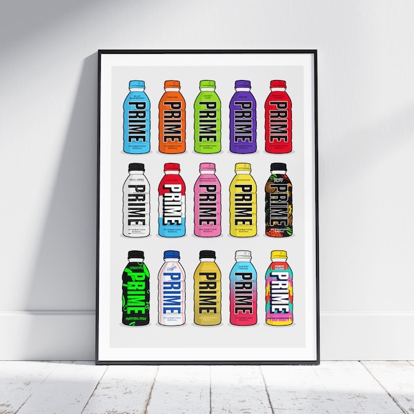 Prime Drink Poster Hydration Energy | Gift Present Birthday Wall Art Bedroom Office Display Kids Games Room