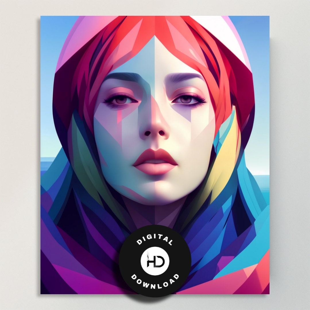 Pixel Pearl. Digital Painting Wall Art Digital Art Etsy