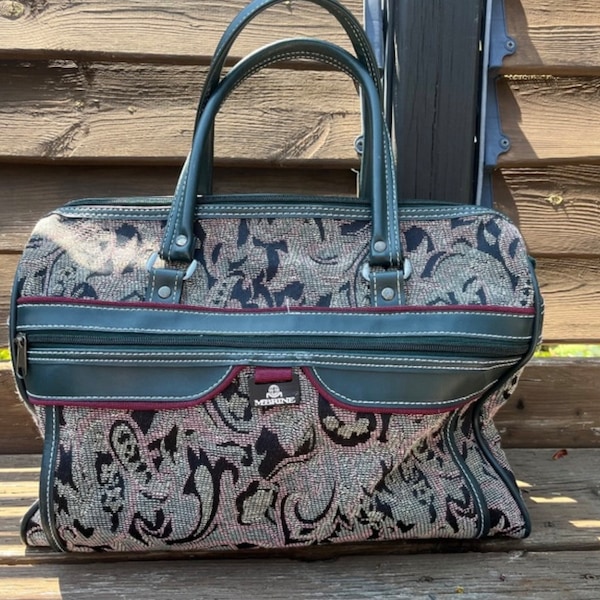 Vintage McBrine Ms. Poppins Tapestry Luggage Bag