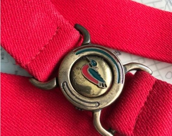 Vintage Red Elastic Belt with Duck Clasp