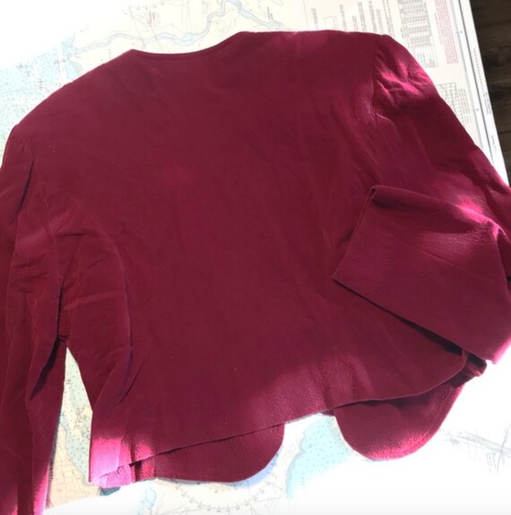 Vintage Raspberry Suede Cropped Jacket - image 7